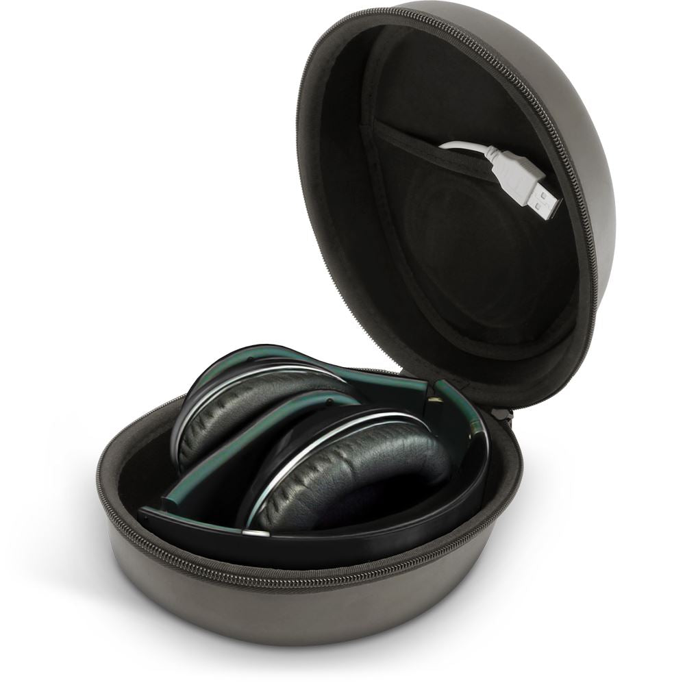 iGadgitz U5415 - EVA Carrying Hard Case Cover for Over-Ear Foldable Headphones Headset (Beats, Sennheiser, Ted Baker, London Rockall) - Black