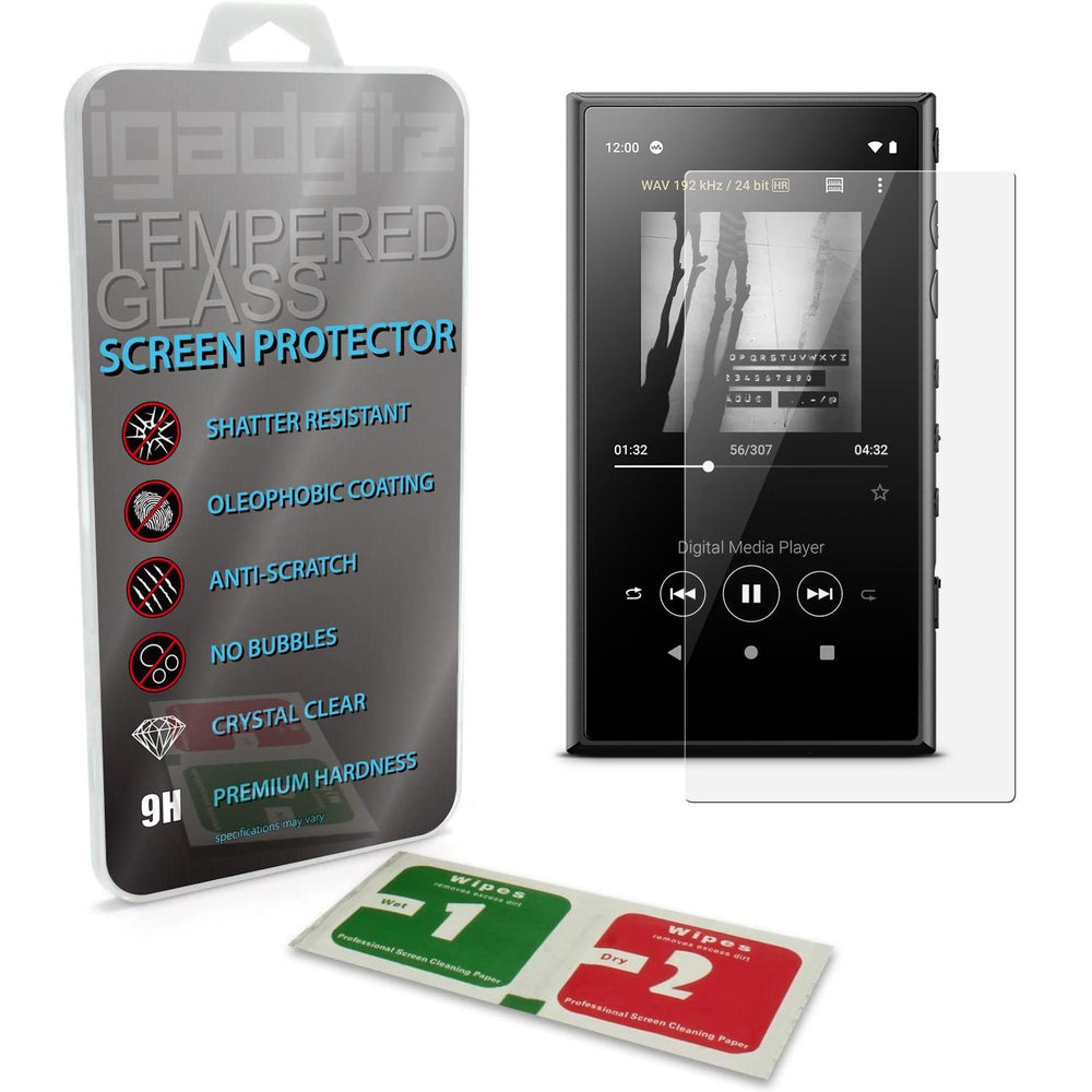iGadgitz U7177 Tempered Screen Protector Compatible with Sony Walkman NW-A100 - Transparent