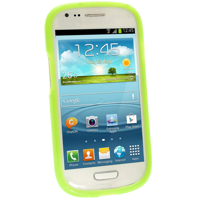 iGadgitz Green Glossy Gel Case for Samsung Galaxy S3 III Mini I8190 + Screen Protector