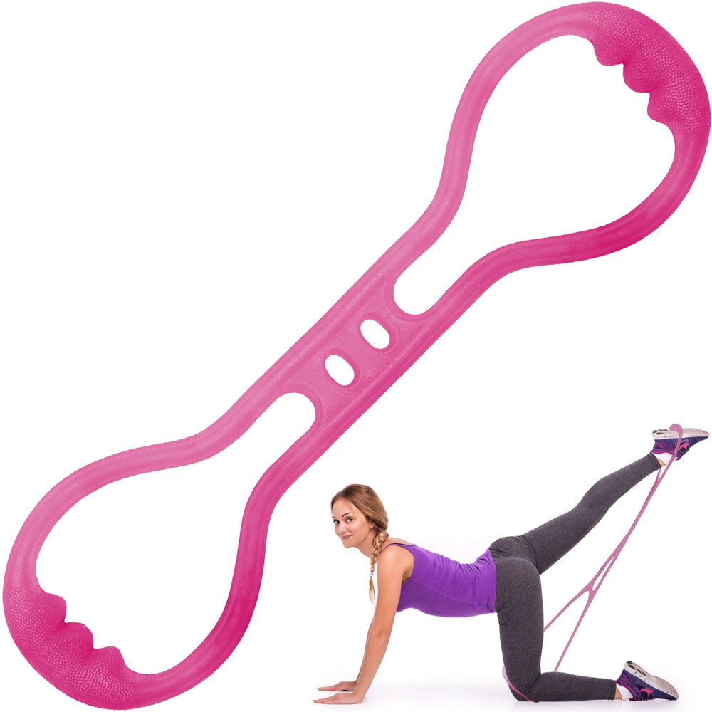 CampTeck Booty Resistance Band for Legs and Glutes Muscle Workout, Yoga, Pilates, Brazilian Butt Lift System - Pink
