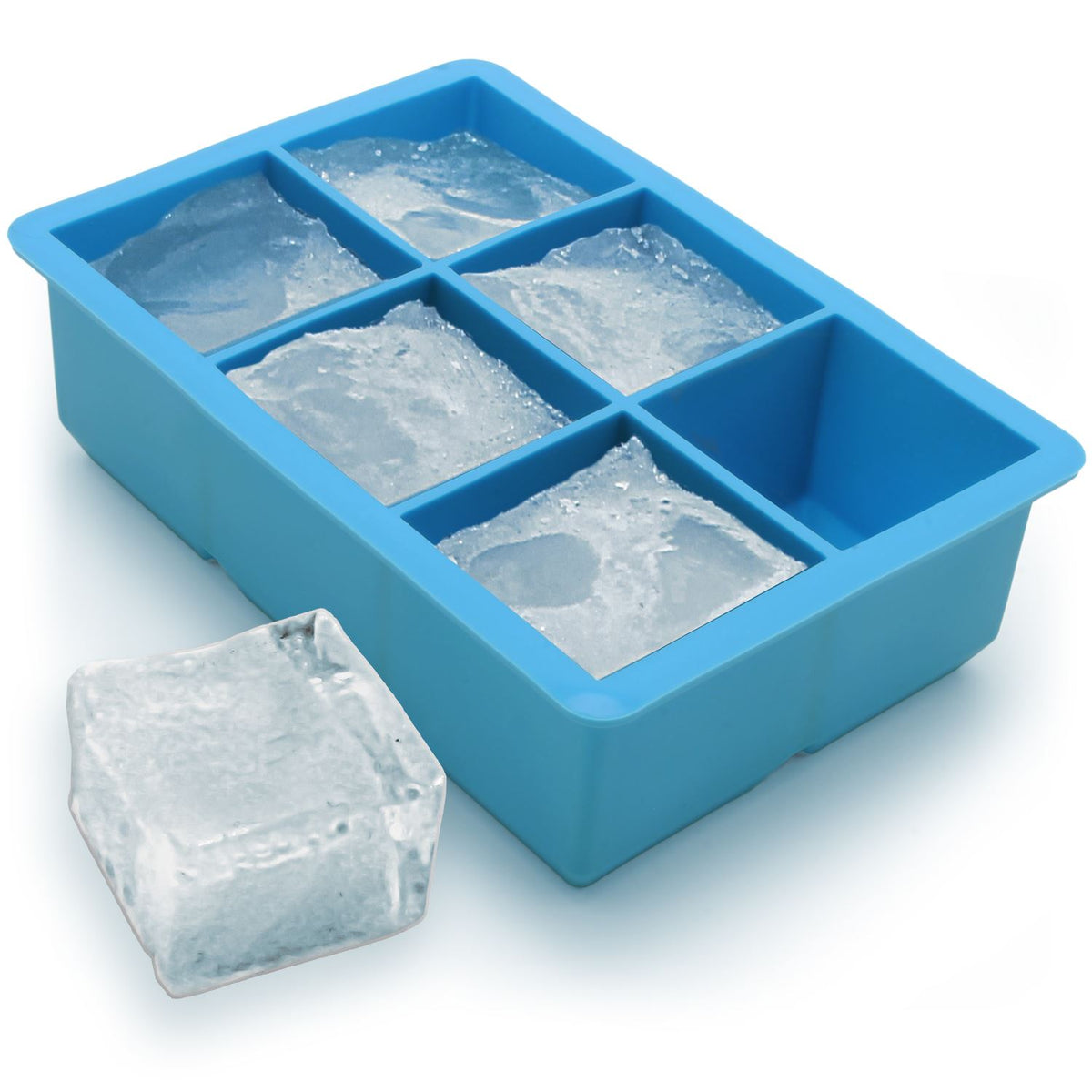 6 10pcs Square Ice Cube Tray With Lid Single Large Ice Cube Mold Summer Ice  Cube Making Box Food Grade Ice Cube Maker Home Decorating Season Home Ice  Making Box