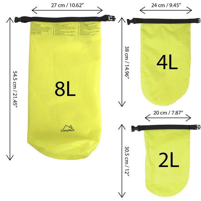 CampTeck Dry Sack Water Resistant Storage Dry Bag for Camping, Rafting, Fishing, Canoeing, Boating, Kayaking etc.