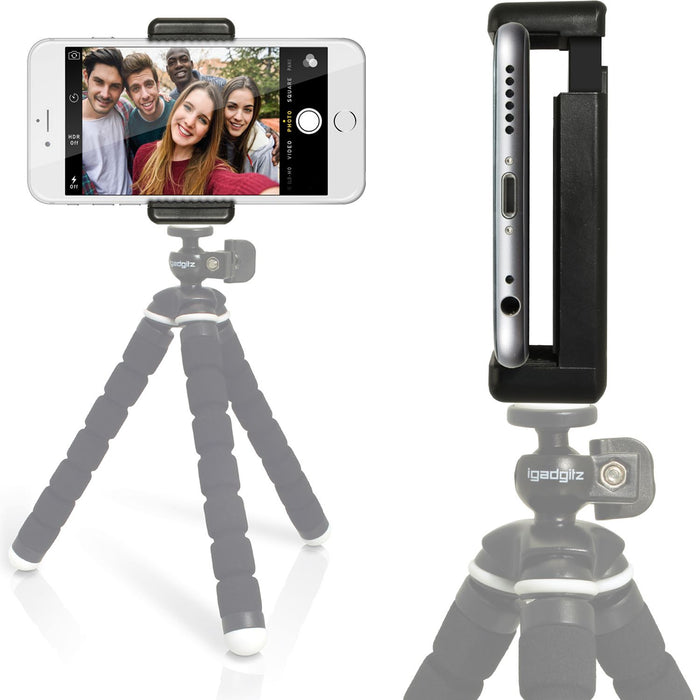 iGadgitz Universal Smartphone Holder Mount Bracket Adapter for Tripods and Selfie Sticks