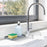 igadgitz home U7231 Silicone Kitchen Sink Organiser, Silicone Sink Tray, Silicone Sponge Holder - Light Grey