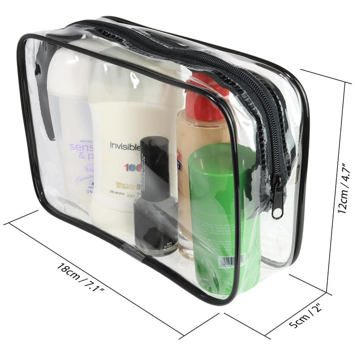 igadgitz home U7182 Clear Travel Toiletries Bag, Clear Cosmetic Bag, Clear Toiletry Bag - 2pcs