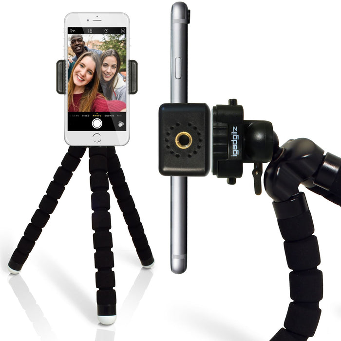 iGadgitz Lightweight Large Universal Flexible Mini Tripod + Phone Holder for SLR DSLR Cameras + quick release - Black