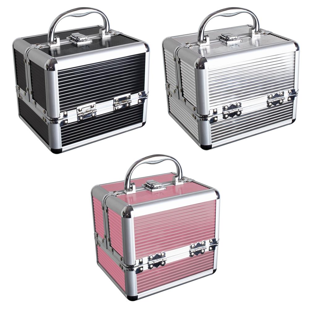 iGadgitz Home Aluminium Make Up Case, Cosmetic Case, Hard Vanity