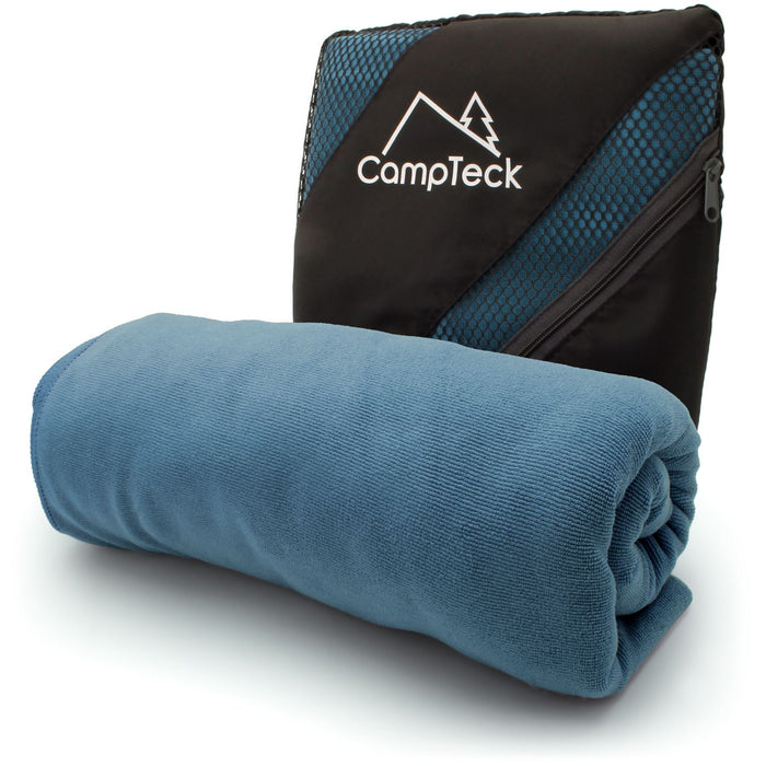 CampTeck U6829 Microfibre Yoga Towel for Yoga Mat (184x62cm) Non Slip Yoga Towel for Hot Yoga, Bikram Yoga & Power Yoga with Carrying Bag – Blue