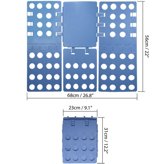 iGadgitz Home U7127 Adjustable Clothes Folder, Collapsible T-Shirt Folder, Laundry Folding Board -Blue