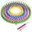 iGadgitz Home U6988 - Circular Knitting Loom, Knitting Circle, Round Loom Set (4 Sizes - 14cm|19cm|24cm|29cm) with knitting Yarn Needle and Crochet Hook - Multi-coloured