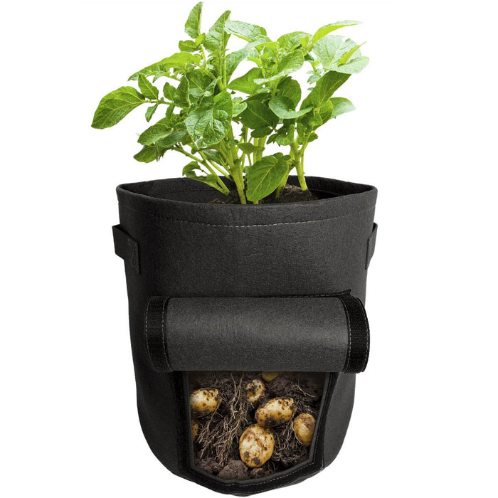 iGadgitz Home Fabric Potato Grow Bag (7/10 Gallon), Planting Bags, Fabric Pots with Access Flap & Handles